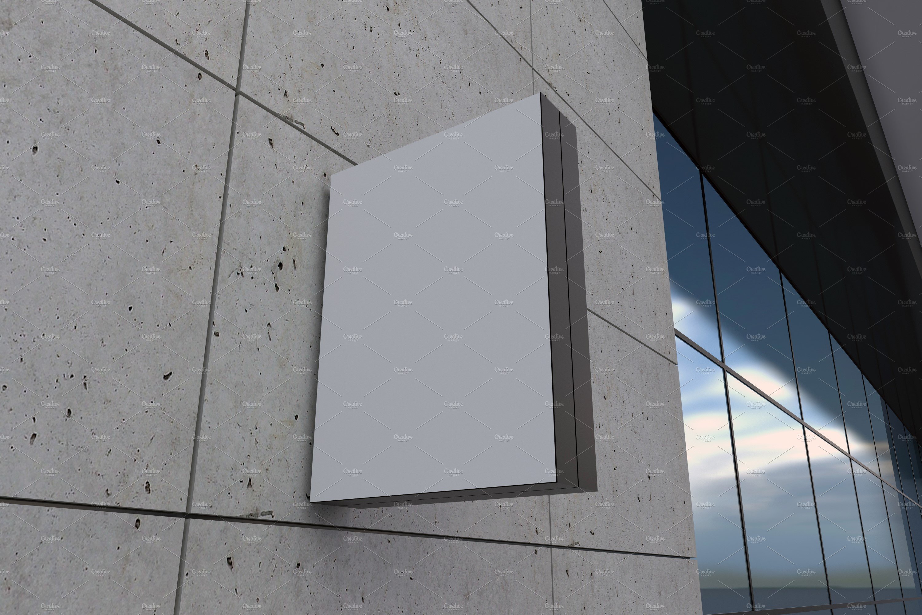 Wall Mount Façade Sign Mockup preview image.