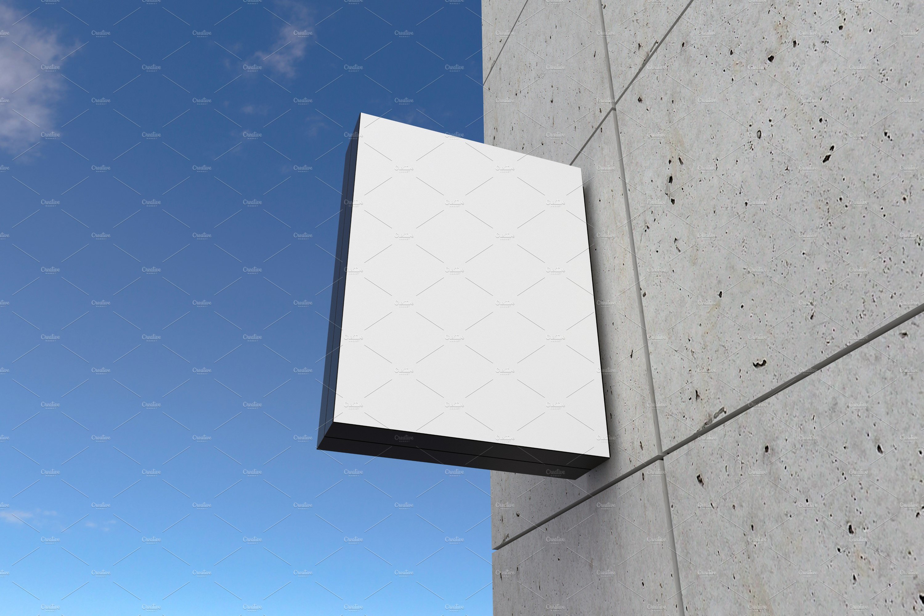 Wall mount rectangular sign mockup preview image.