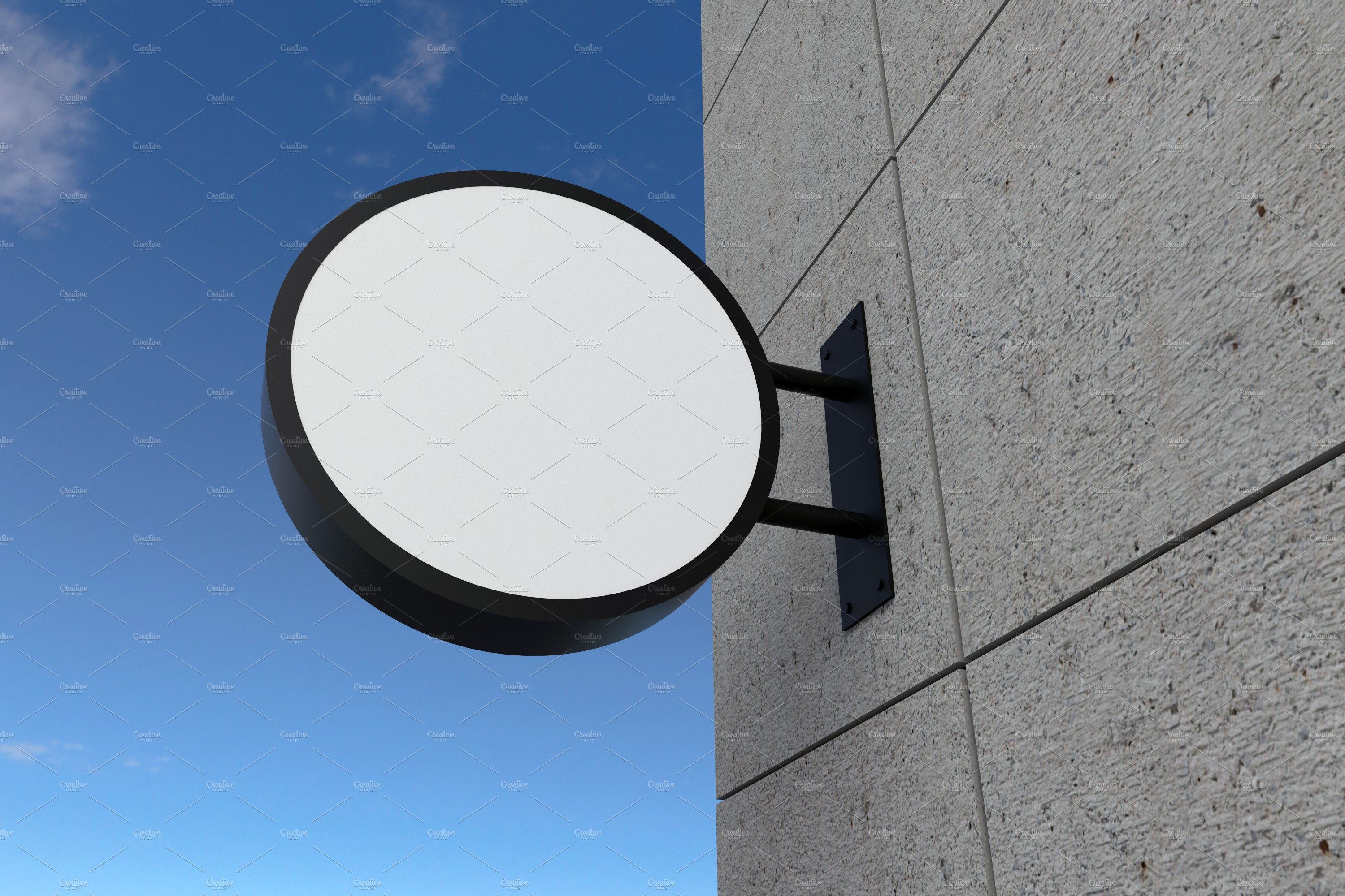 Rounded Wall Mount Sign Mockup preview image.