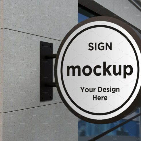 Round wall mount sign mockup cover image.