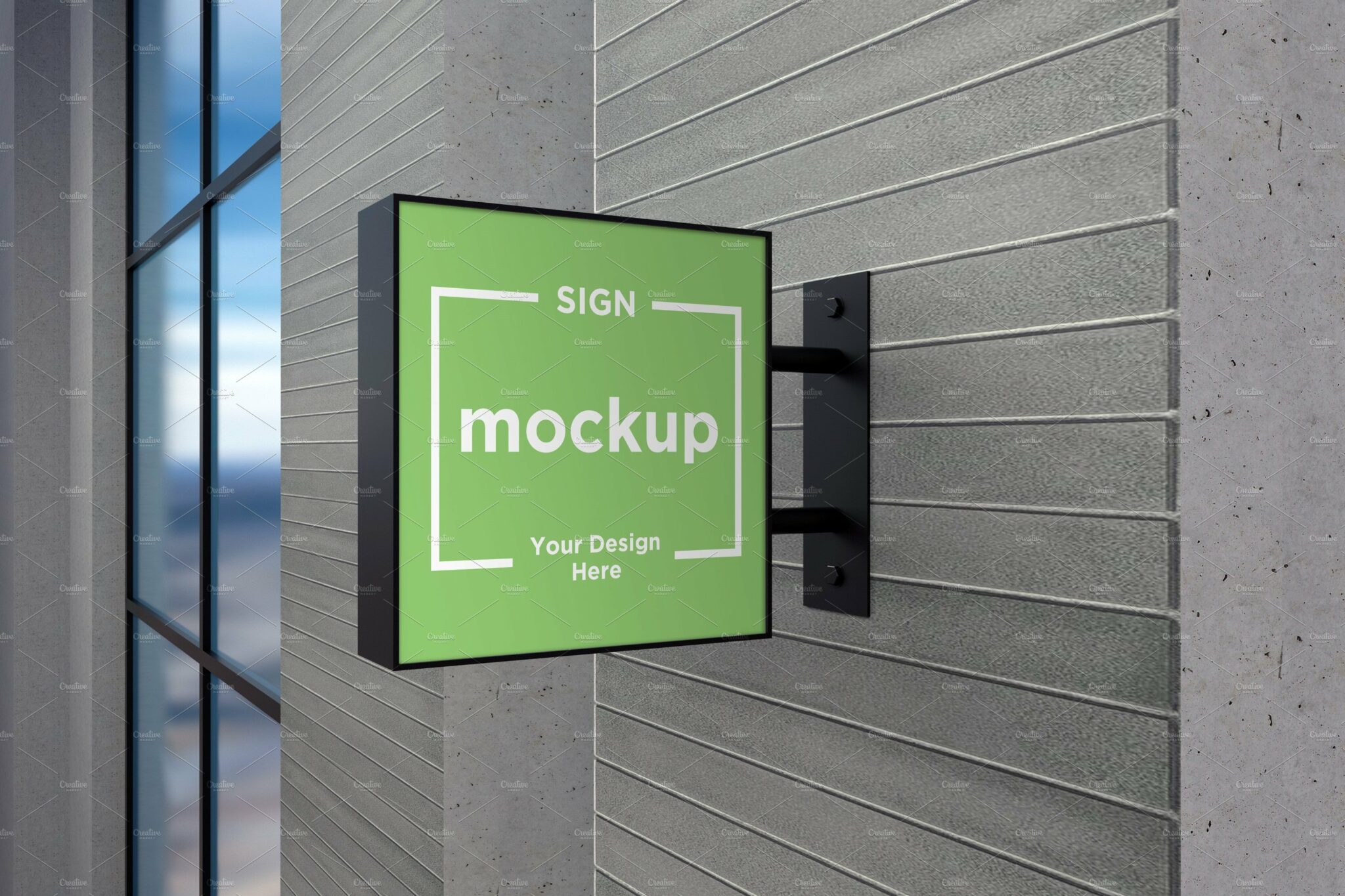 Wall Mount Insert Sign Wall mount rectangular sign facade – MasterBundles