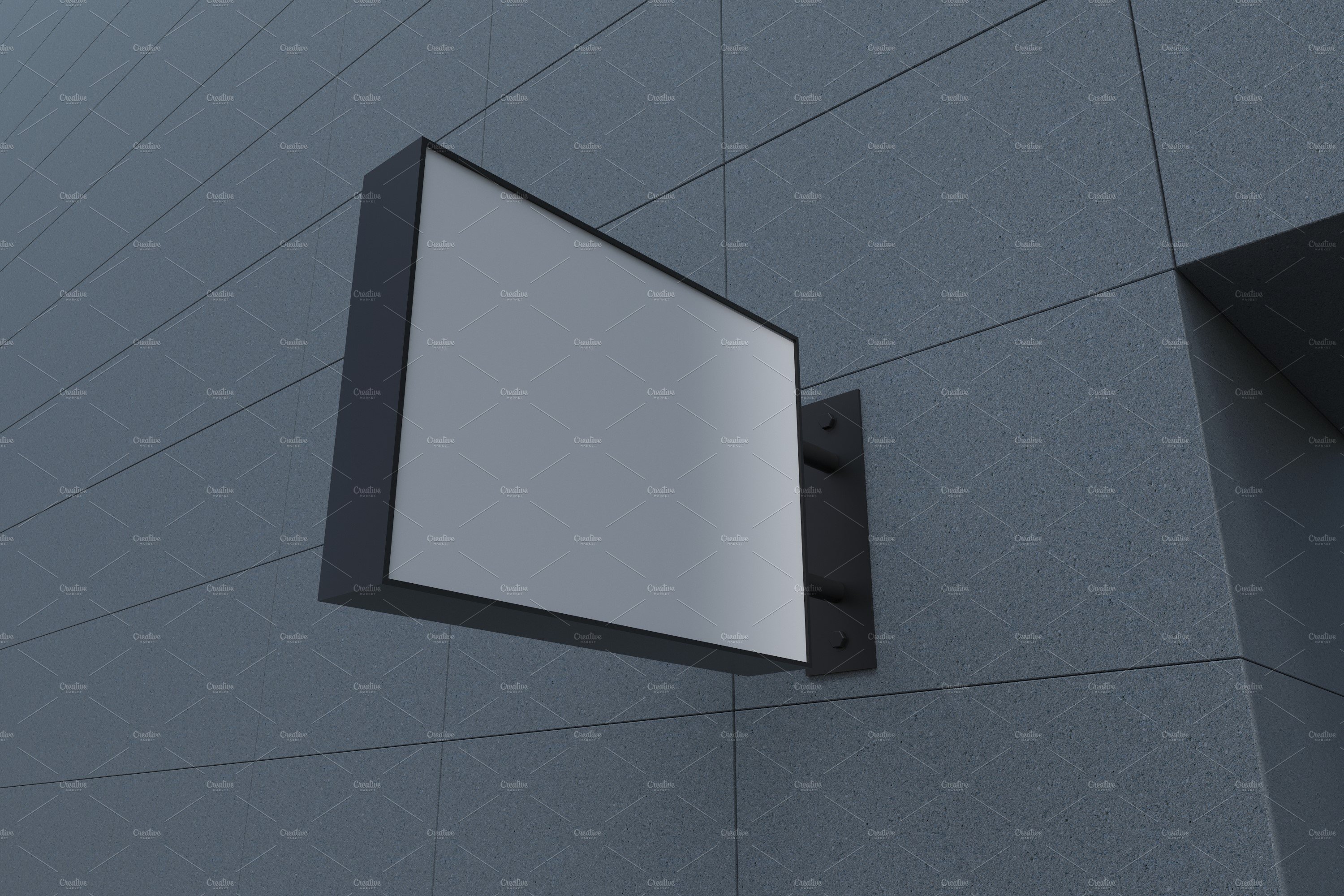 Rectangle wall mount sign mockup preview image.