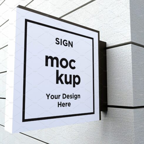 Rectangle Wall Mount Sign mockup cover image.