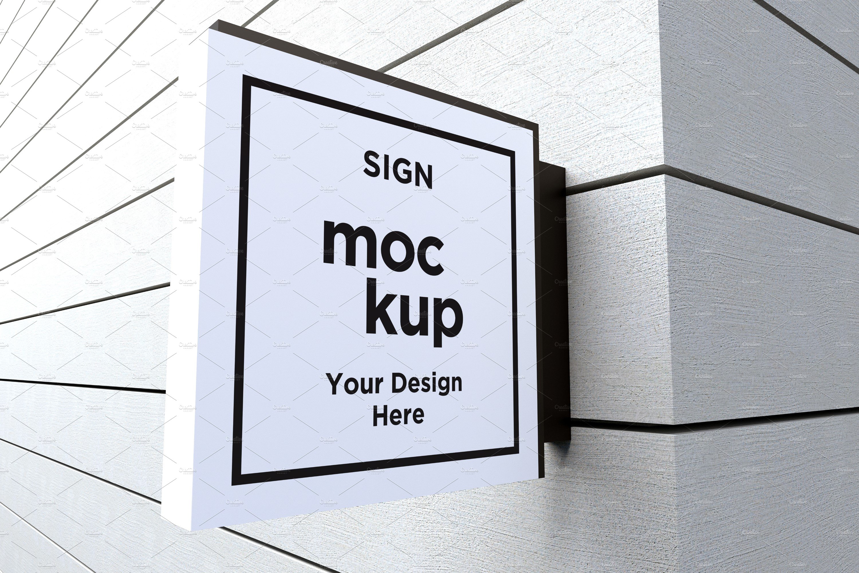 Rectangle Wall Mount Sign mockup cover image.