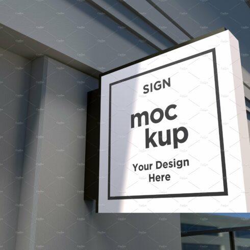 Rectangle Wall Mount Sign Mockup cover image.