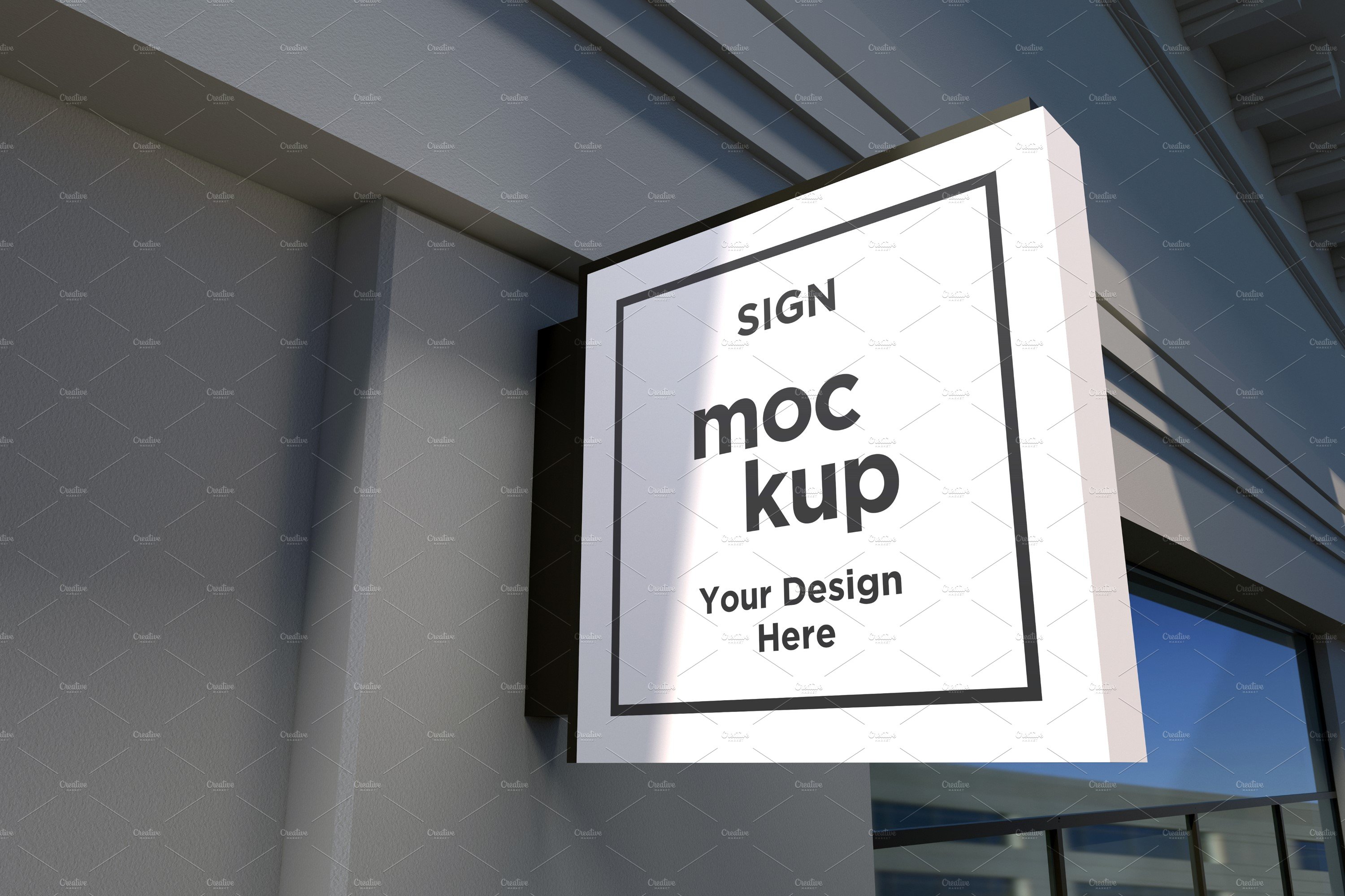 Rectangle Wall Mount Sign Mockup cover image.