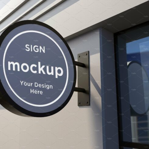 Rounded Wall Mount Sign mockup cover image.