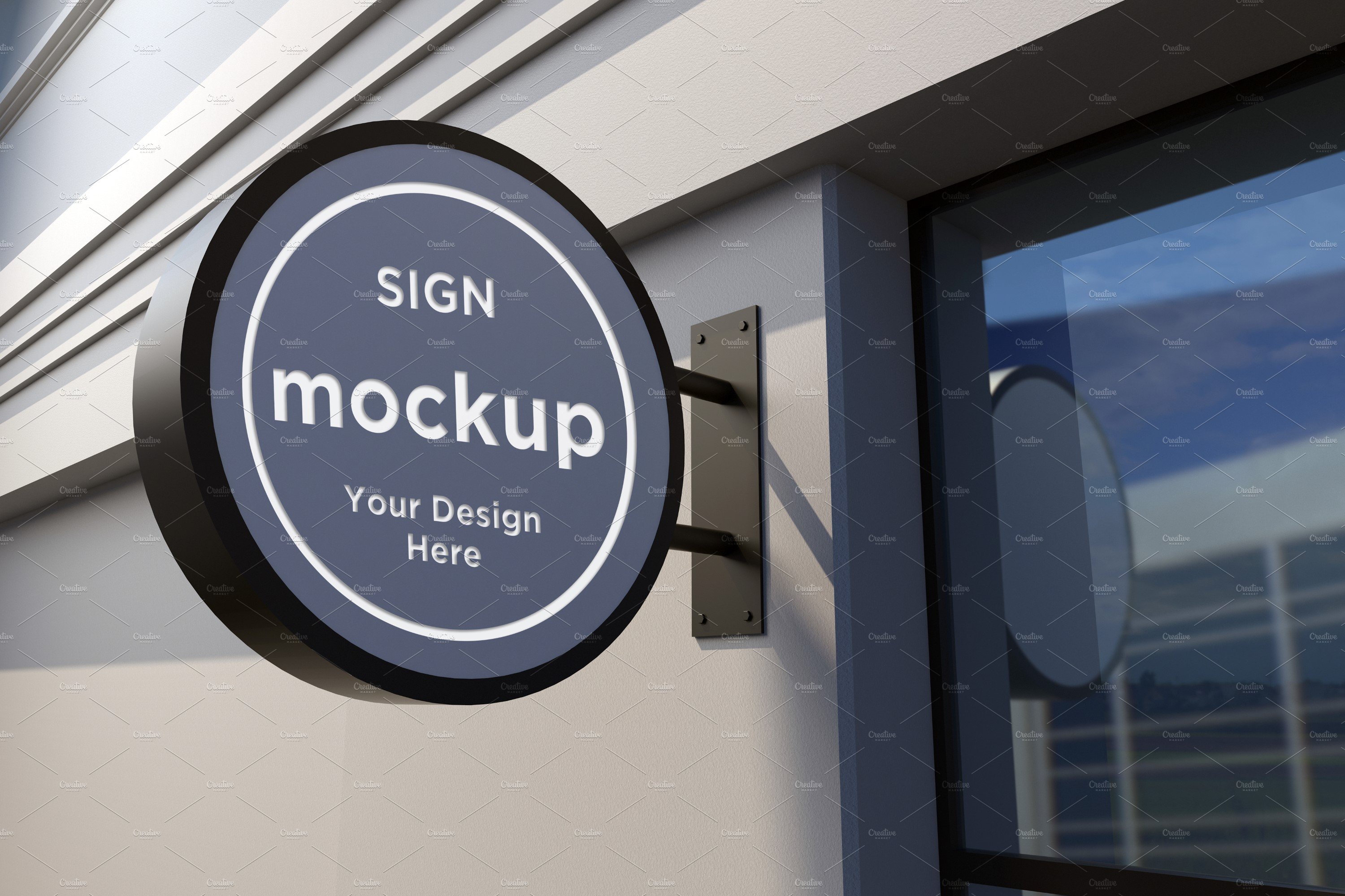 Rounded Wall Mount Sign mockup cover image.