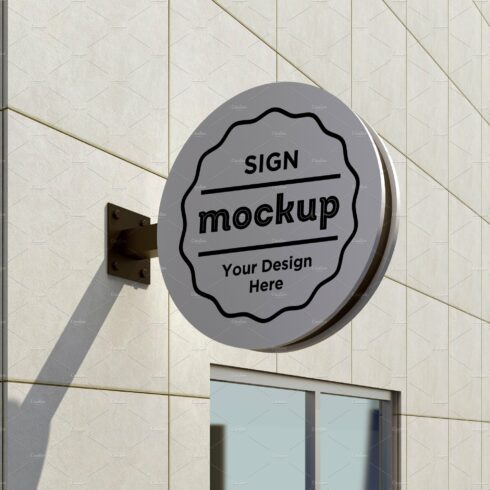 Rounded Wall Mount Sign mockup cover image.