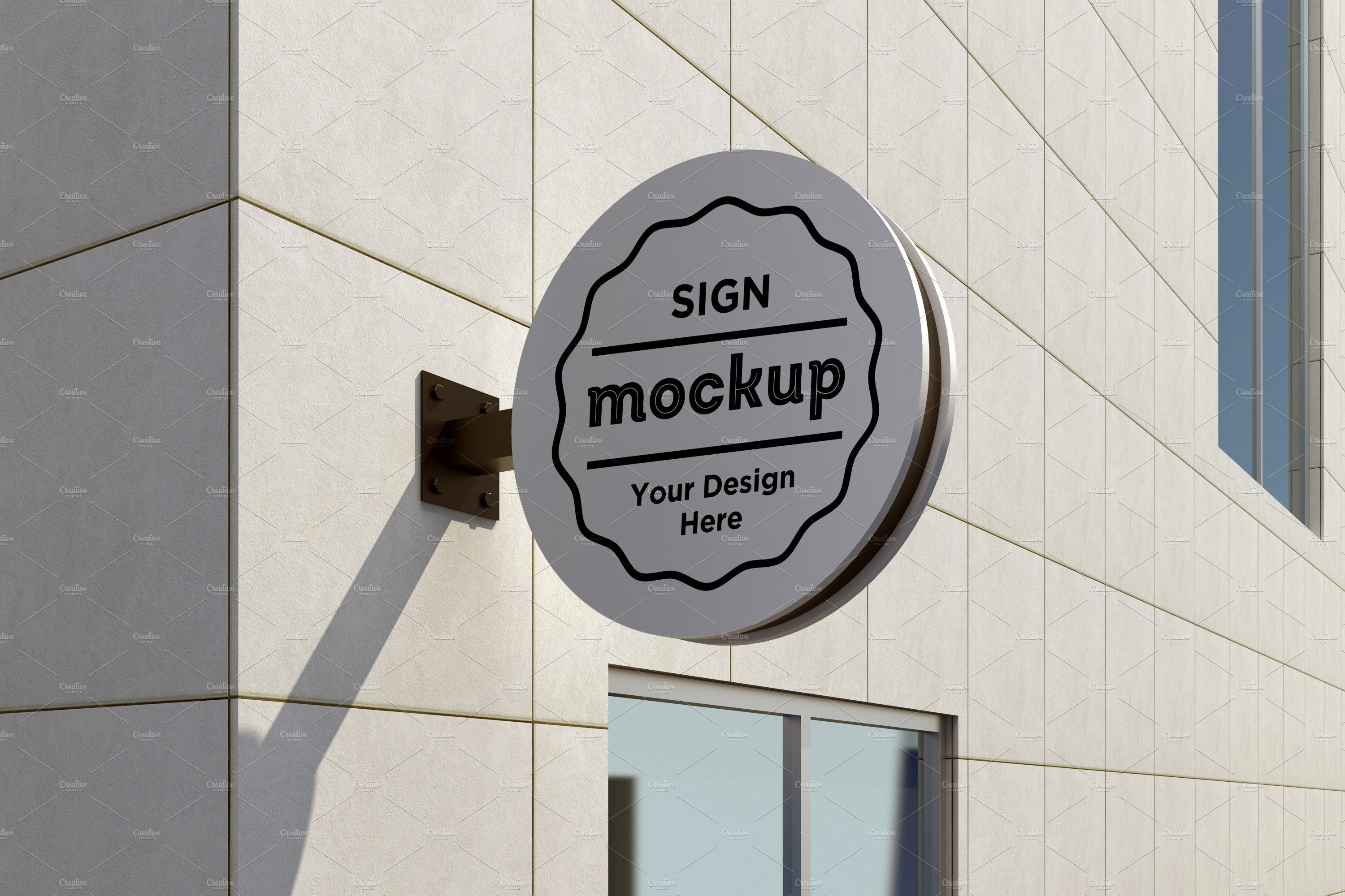 Rounded Wall Mount Sign mockup cover image.