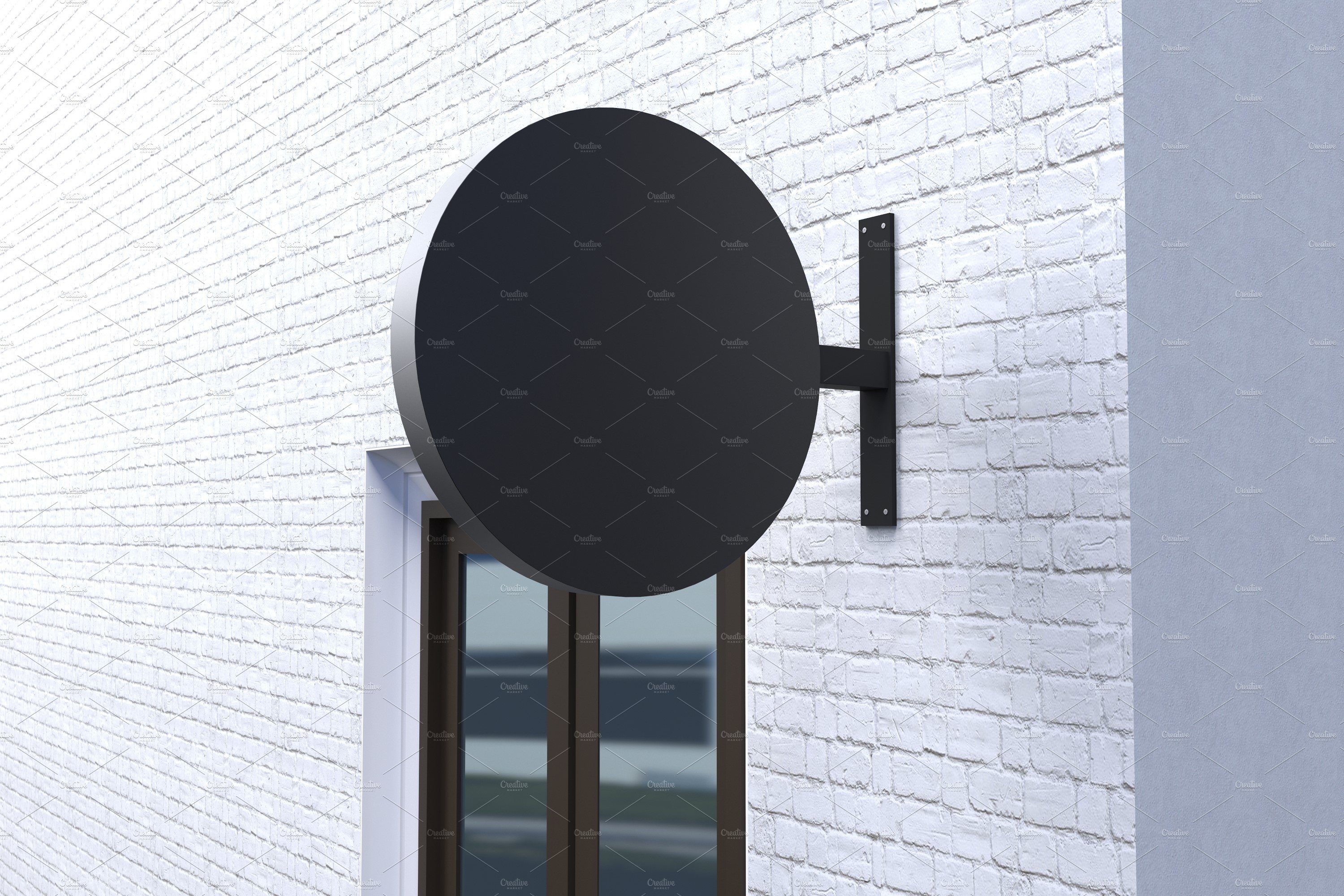 Rounded Wall Mount Sign Mockup preview image.