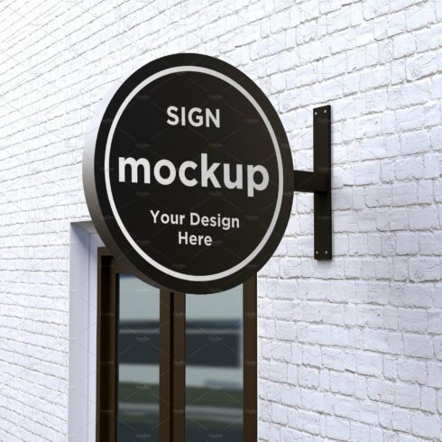 Rounded Wall Mount Sign Mockup cover image.