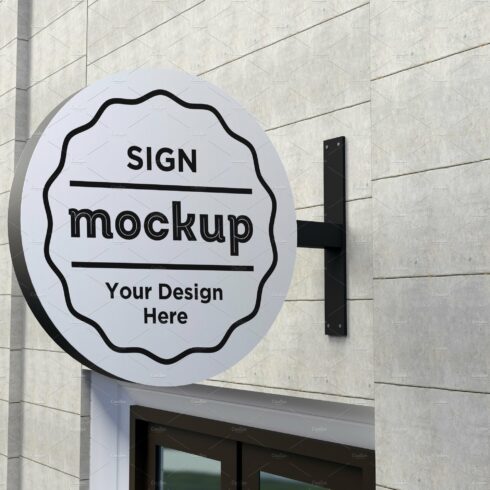 Rounded wall mount sign mockup cover image.