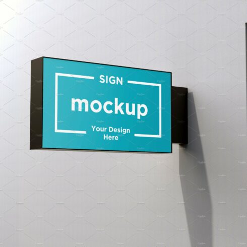 Rectangle wall mount sign mockup cover image.