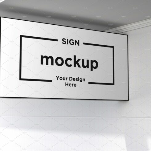 Rectangle wall mount sign mockup cover image.