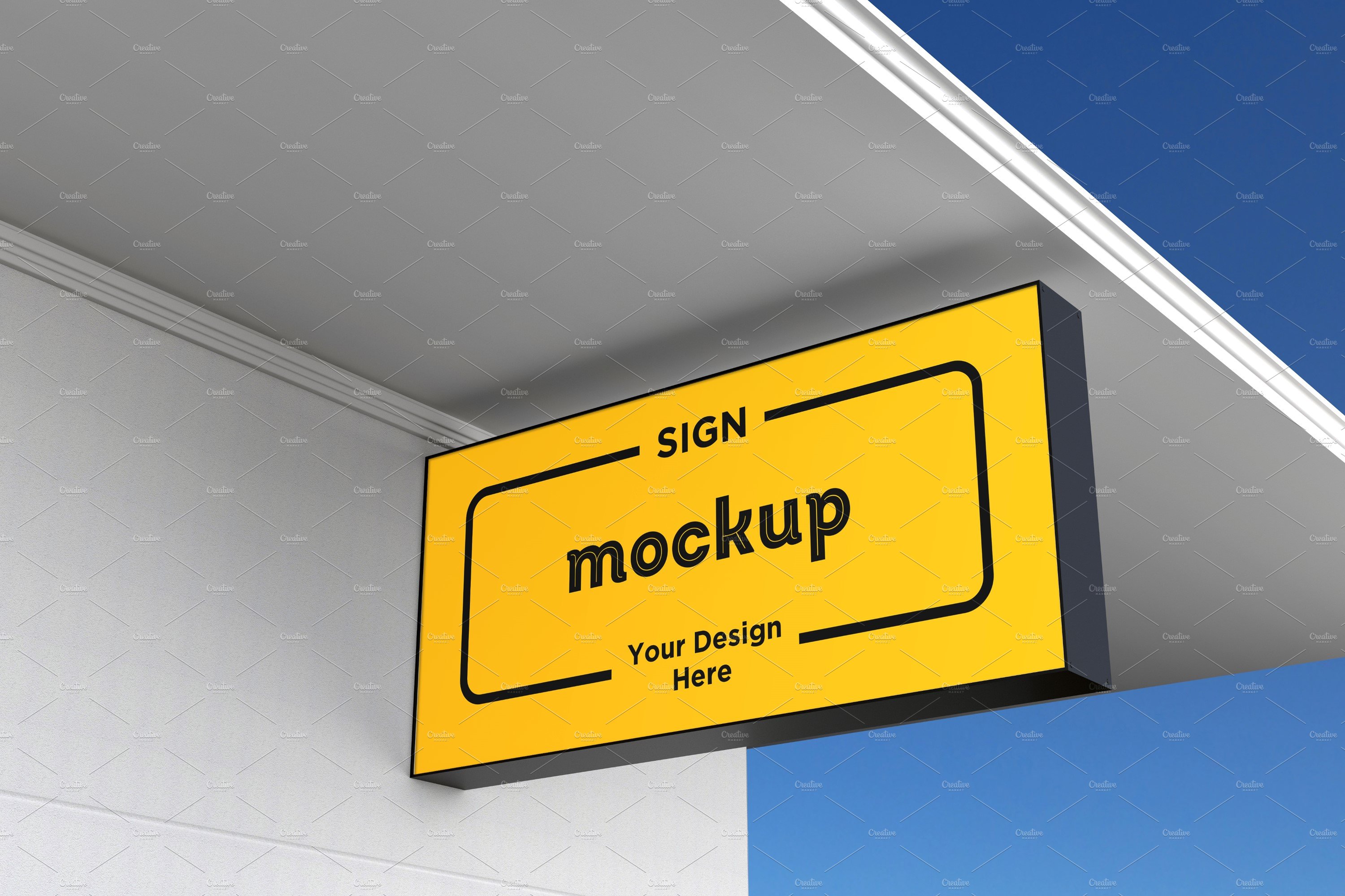 Rectangle Wall Mount Sign Mockup cover image.