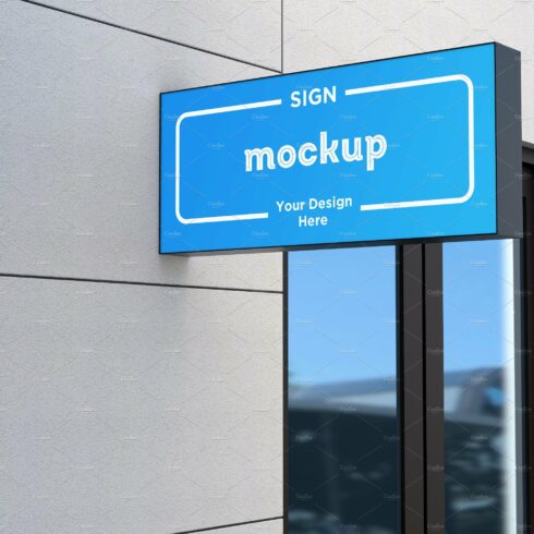 Rectangle wall mount sign mockup cover image.