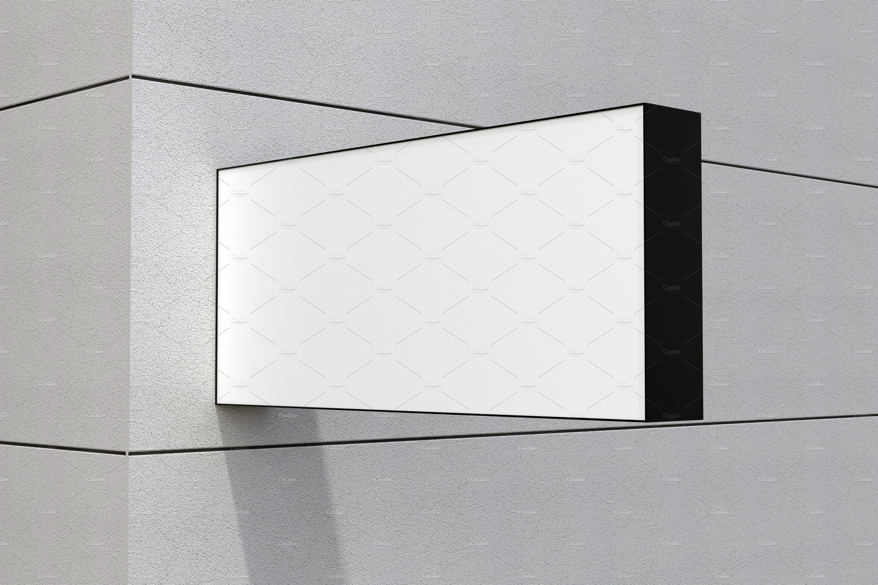 Rectangle Wall Mount Sign Mockup preview image.