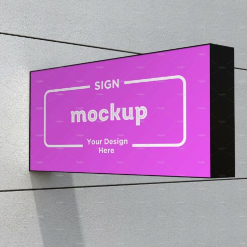 Rectangle Wall Mount Sign Mockup cover image.