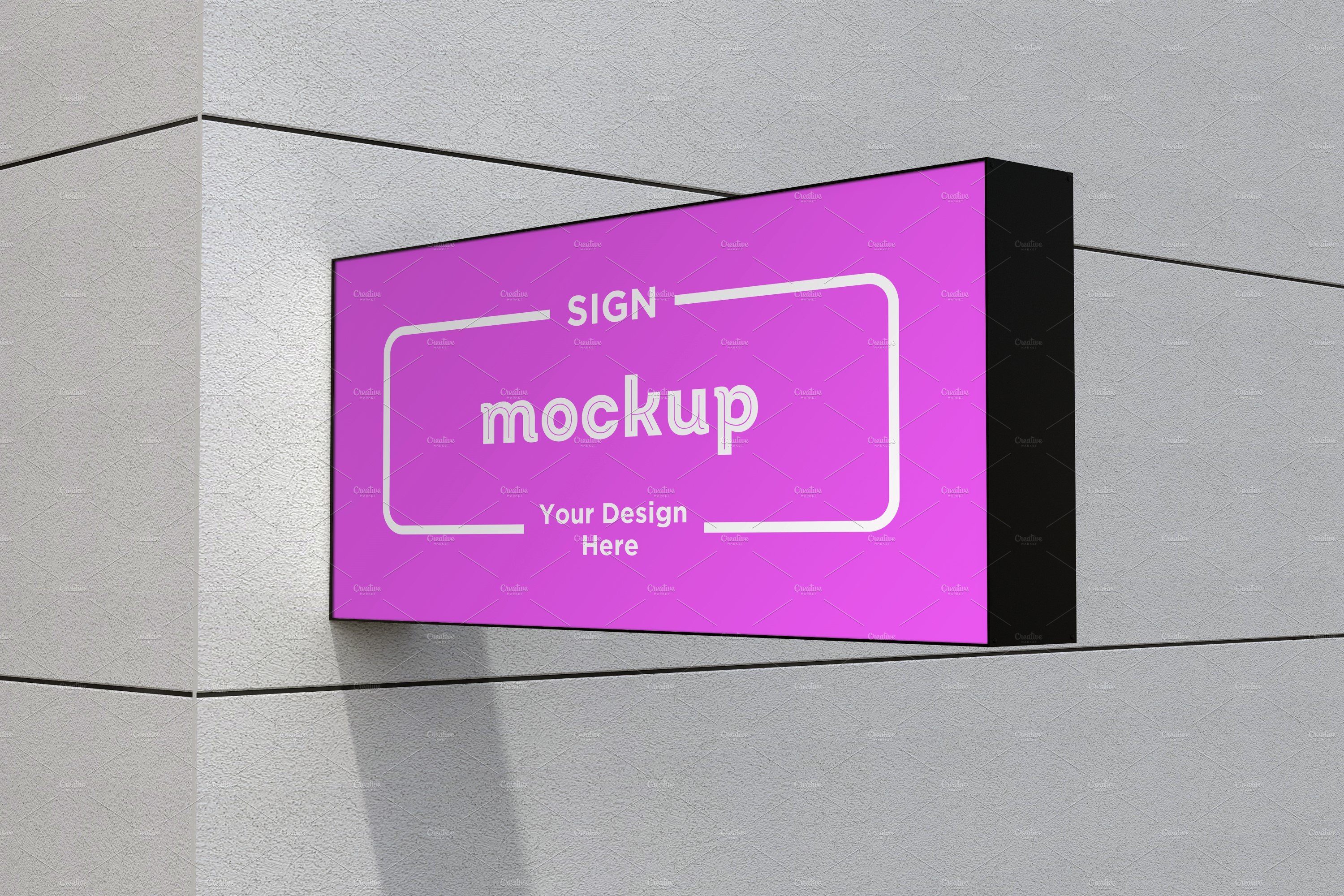 Rectangle Wall Mount Sign Mockup cover image.