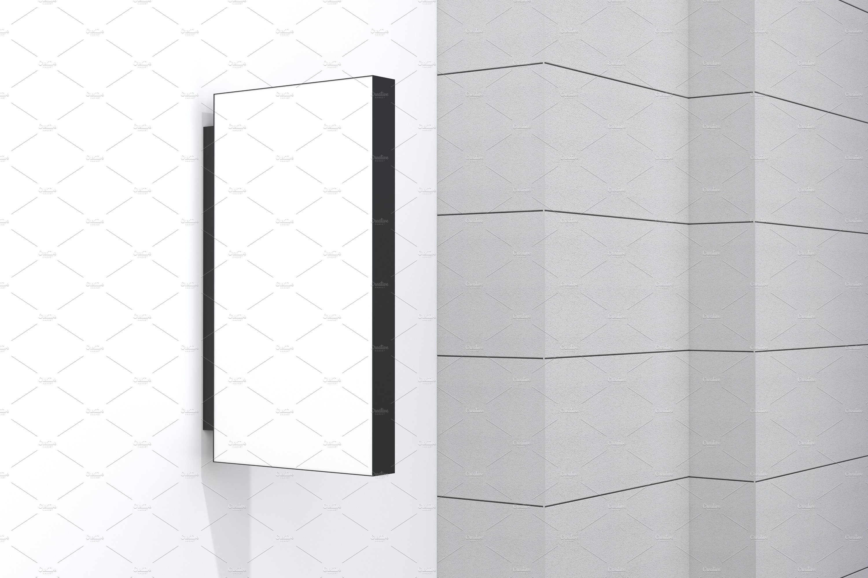 Rectangle wall mount sign mockup preview image.