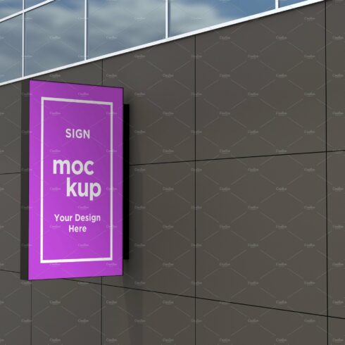 Rectangle Wall Mount Sign mockup cover image.