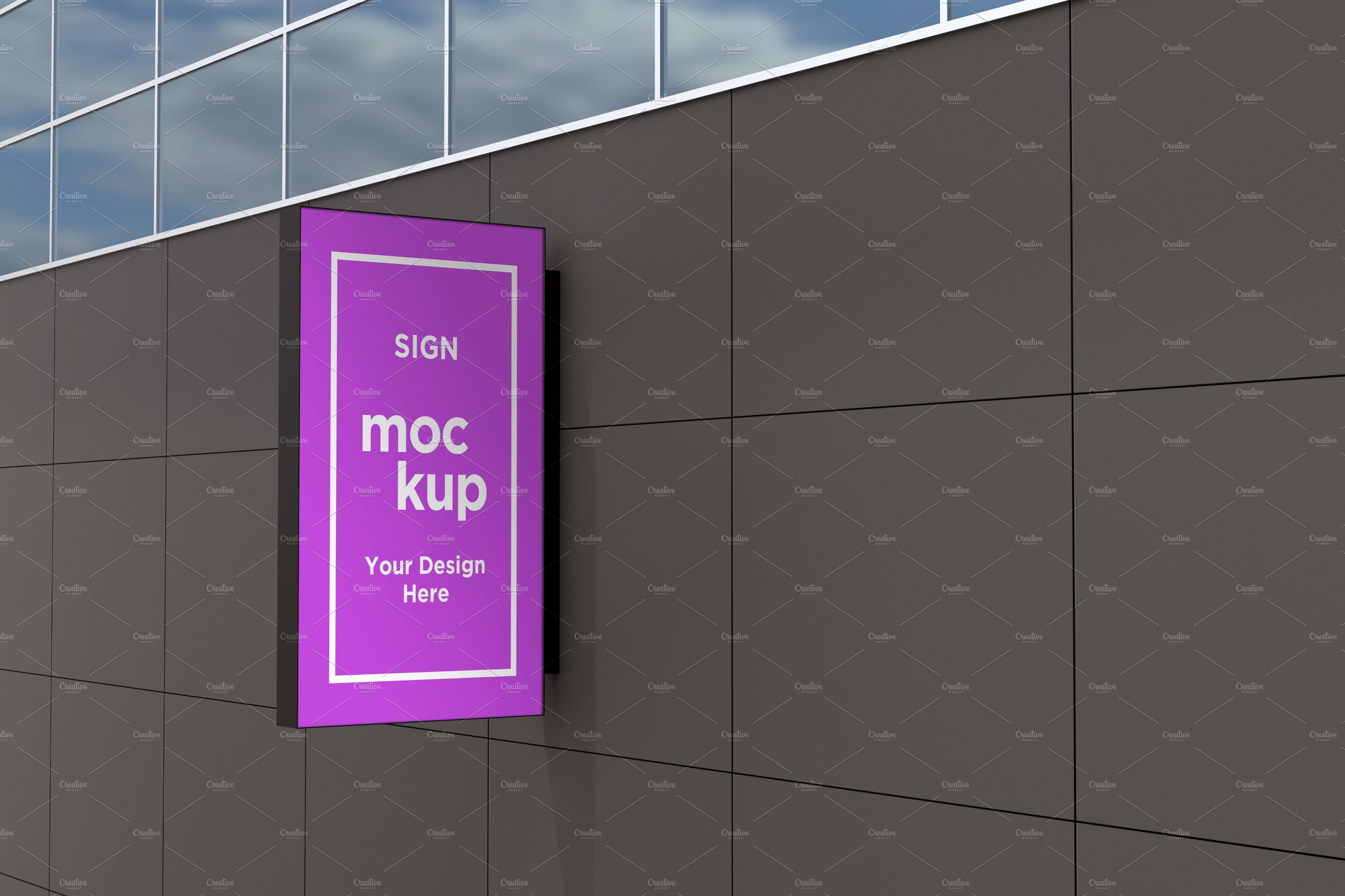 Rectangle Wall Mount Sign mockup cover image.