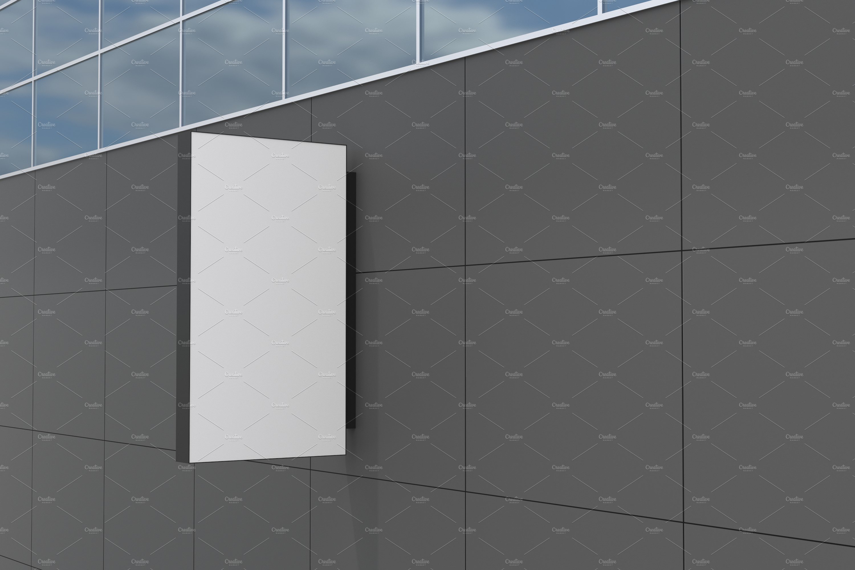 Rectangle Wall Mount Sign mockup preview image.