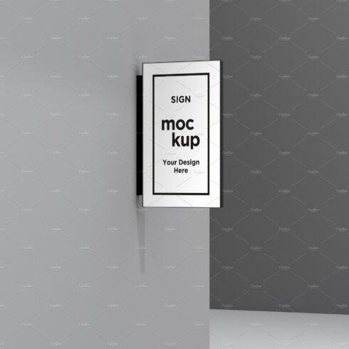 Rectangle wall mount sign mockup cover image.