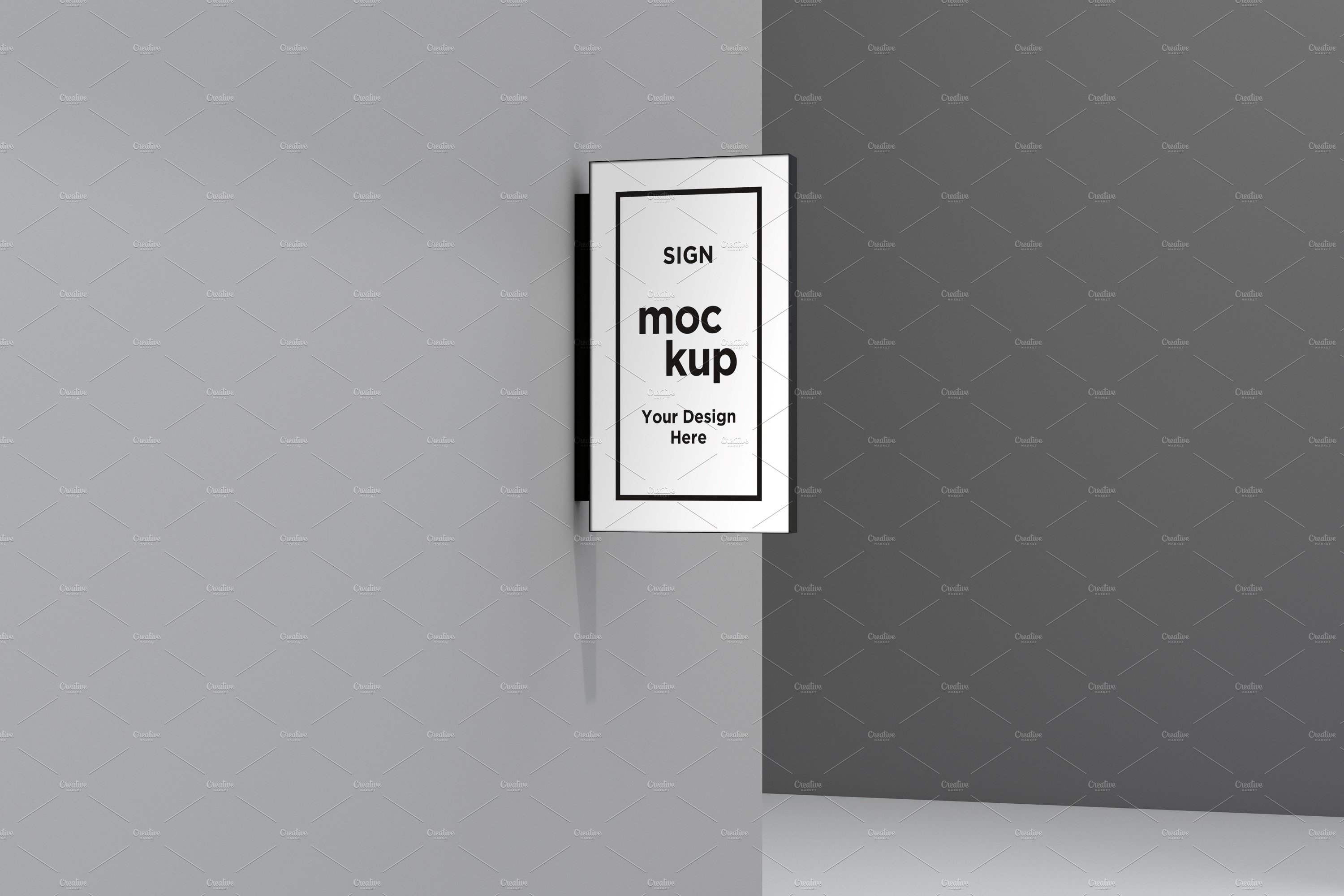 Rectangle wall mount sign mockup cover image.