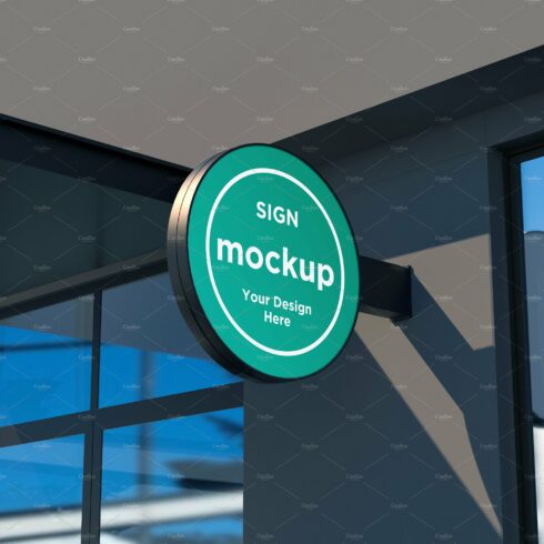 Rounded wall mount sign mockup cover image.