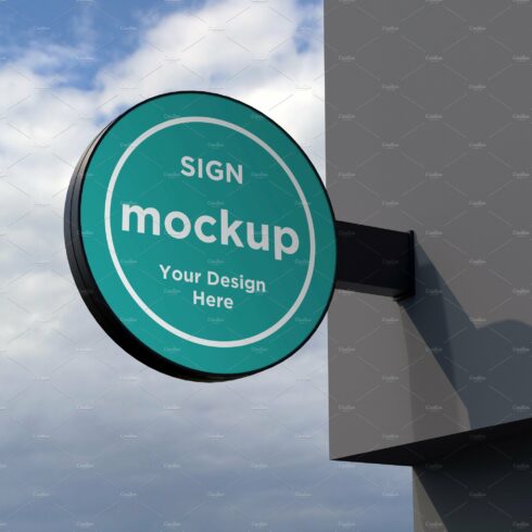 Rounded Wall Mount Sign mockup cover image.