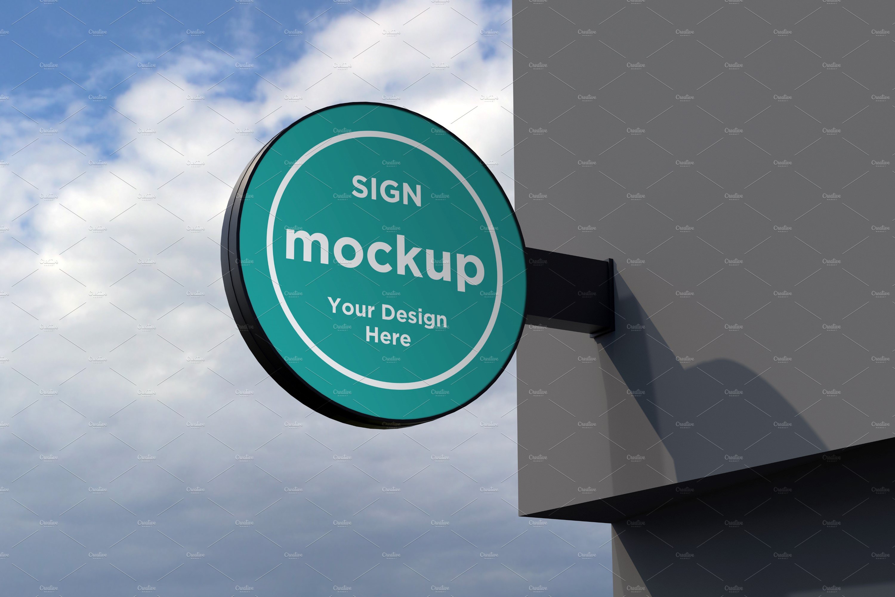 Rounded Wall Mount Sign mockup cover image.