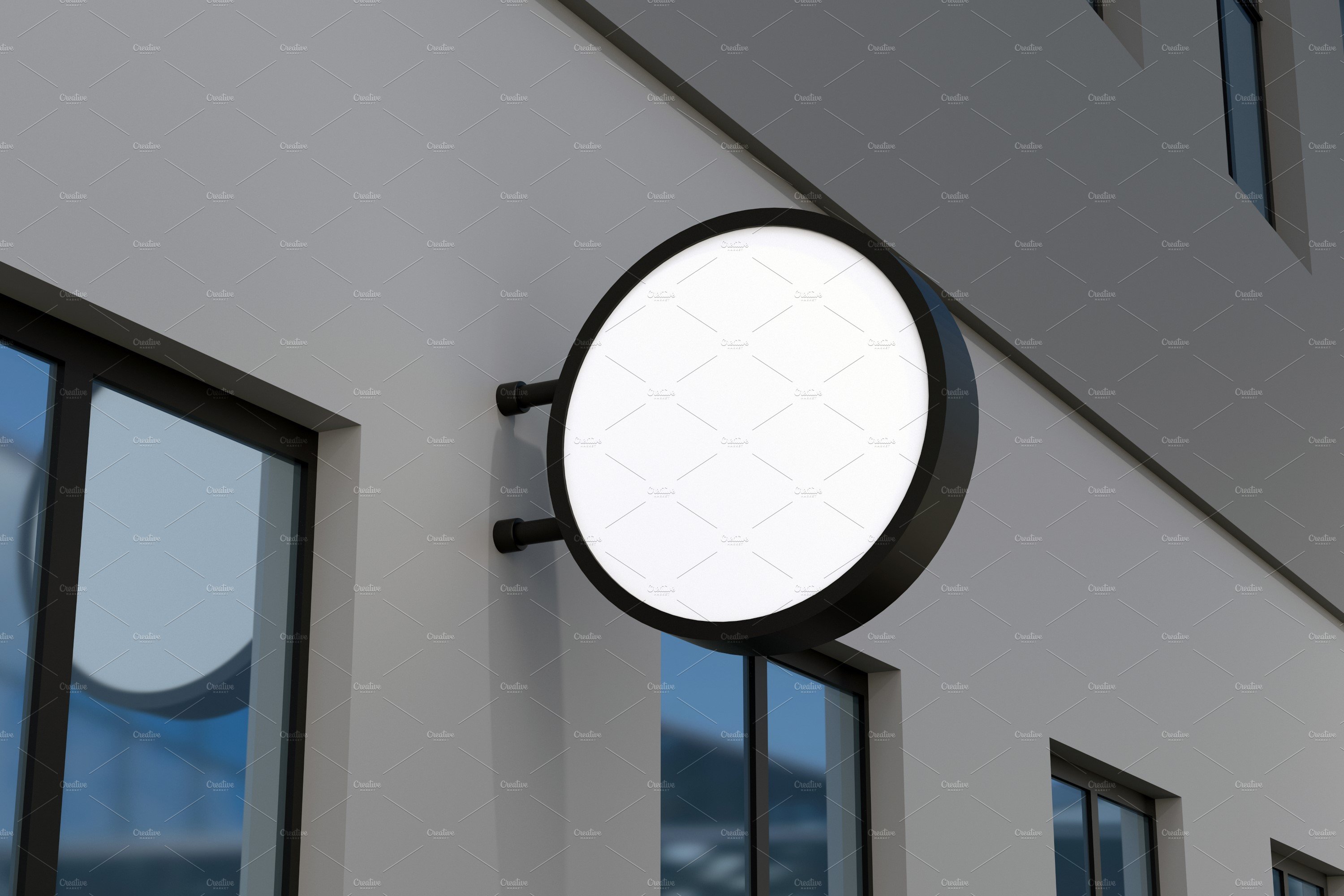 Rounded Wall Mount Façade Sign Mocku preview image.