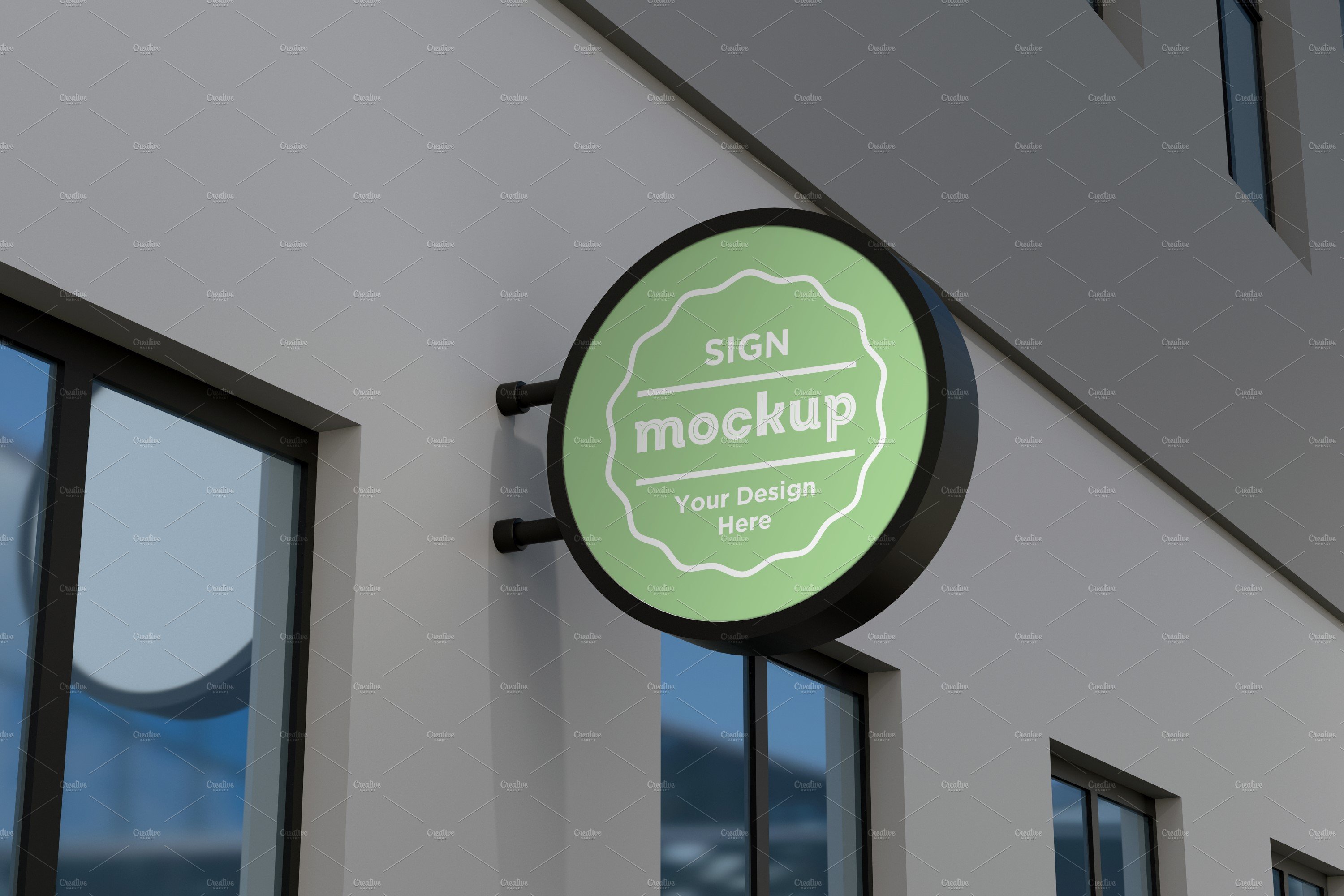 Rounded Wall Mount Façade Sign Mocku cover image.