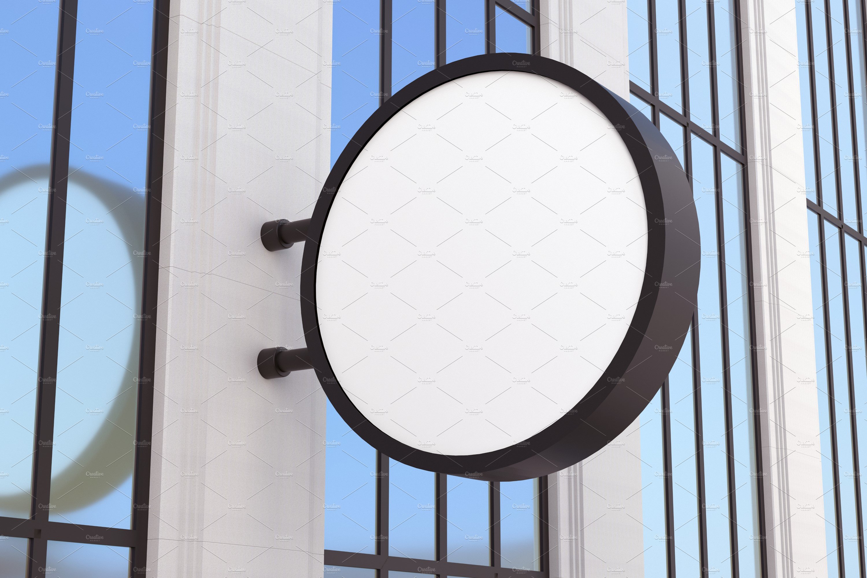 Rounded Wall Mount Sign Mockup preview image.