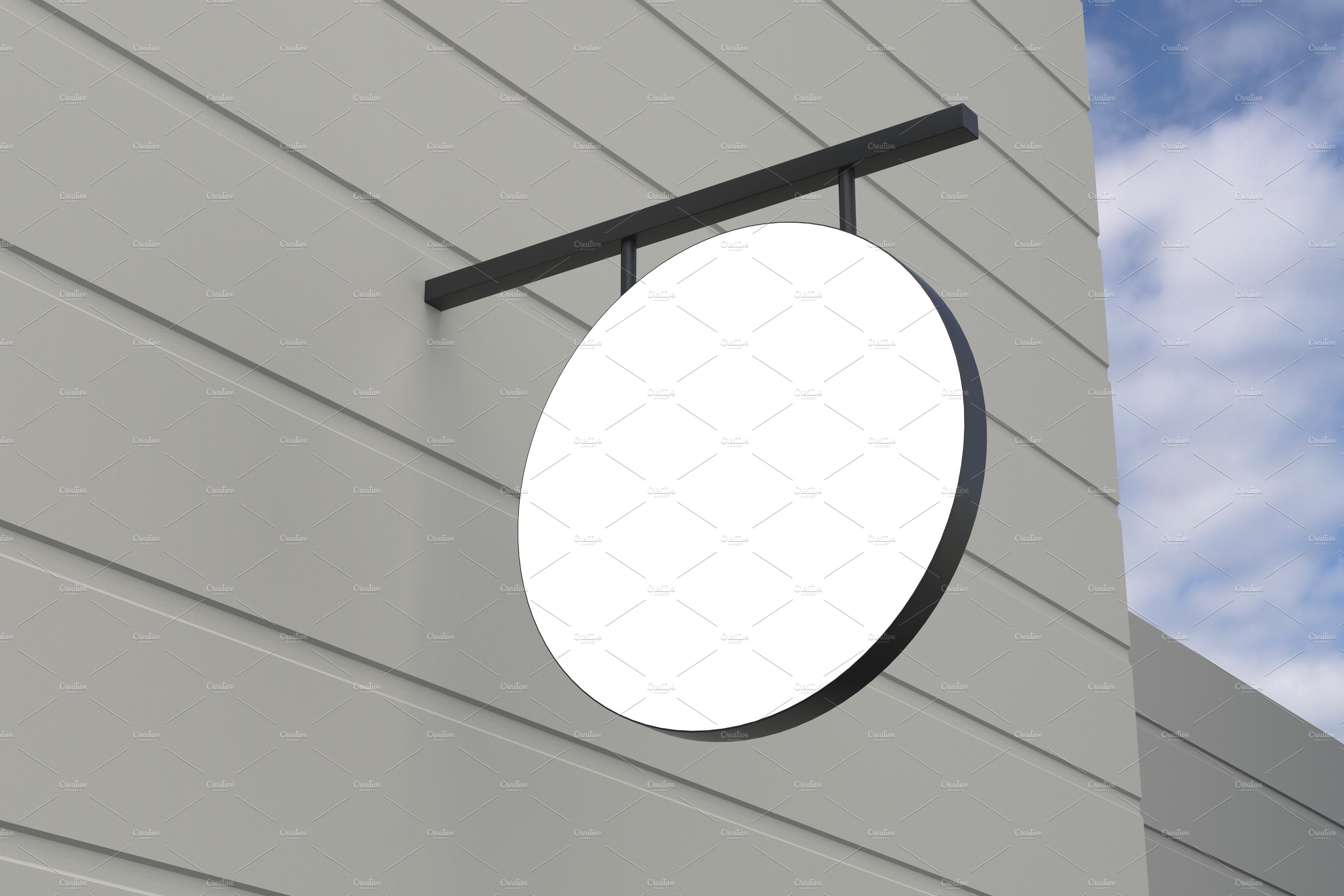 Rounded Wall Mount Sign Mockup preview image.