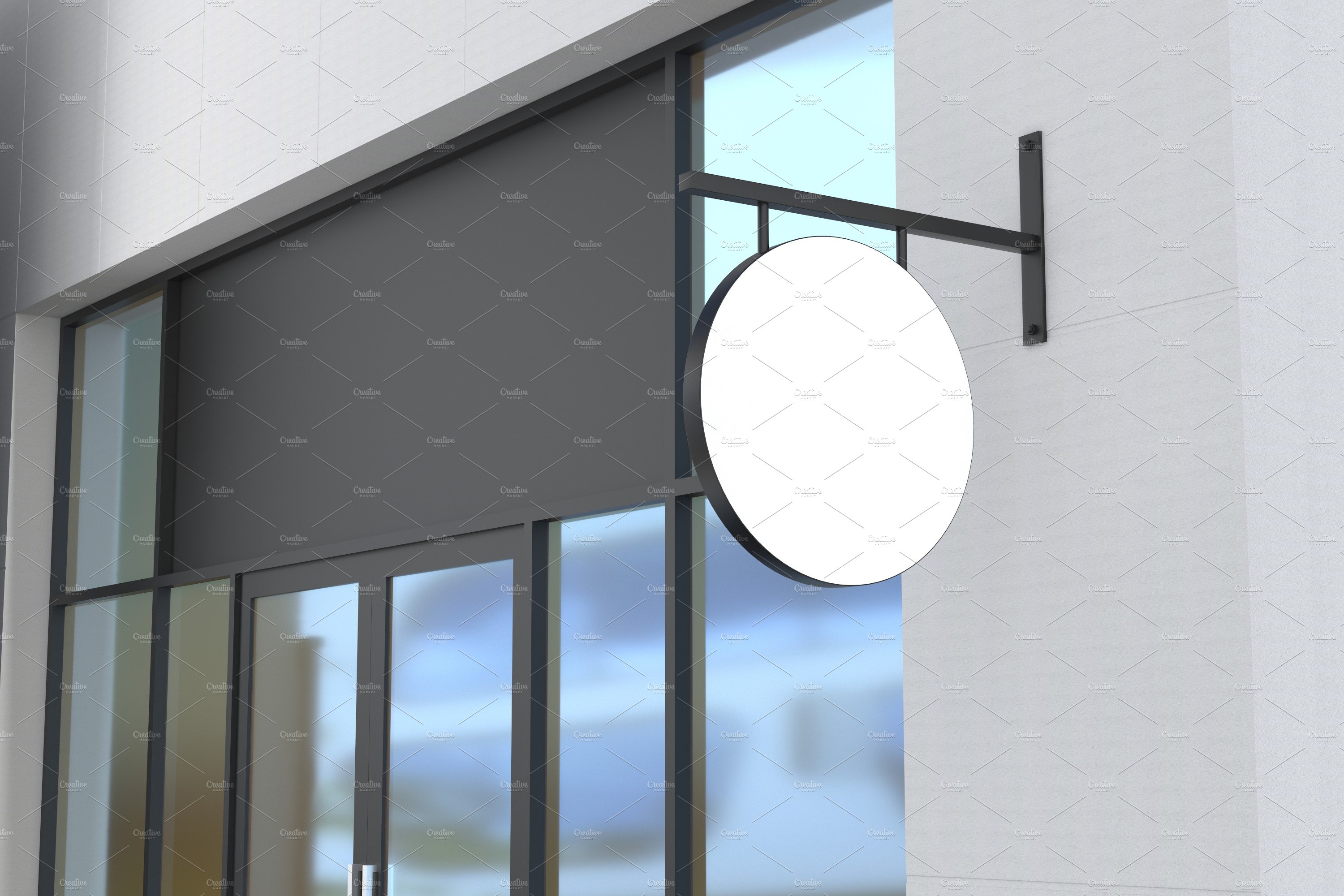 Rounded Wall Mount Sign Mockup preview image.