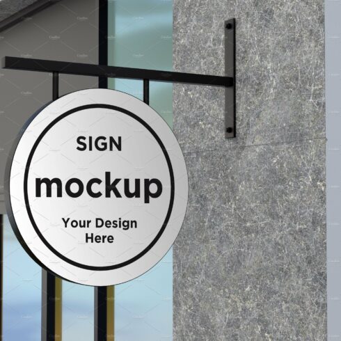 Rounded Wall Mount Sign mockup cover image.