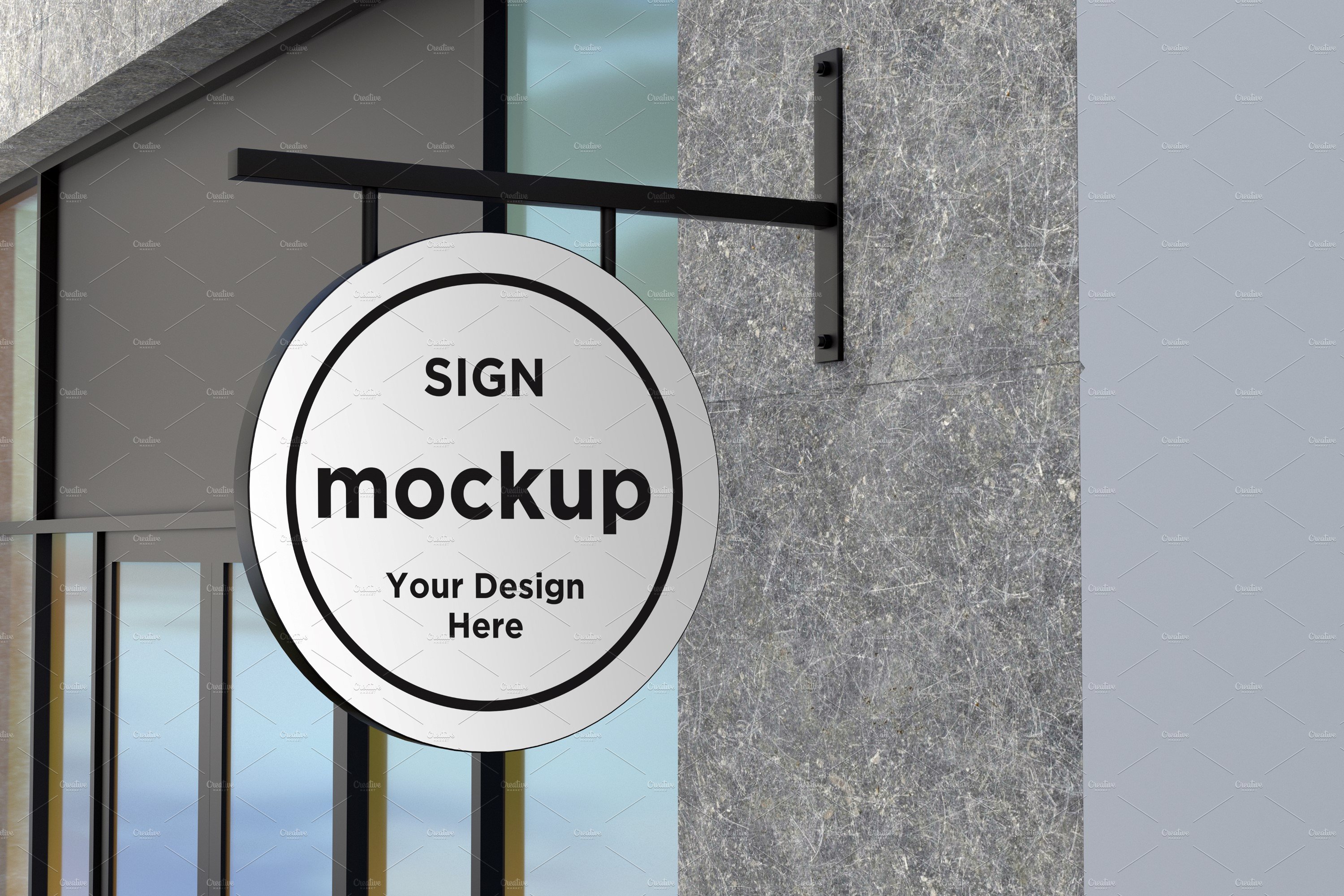 Rounded Wall Mount Sign mockup cover image.