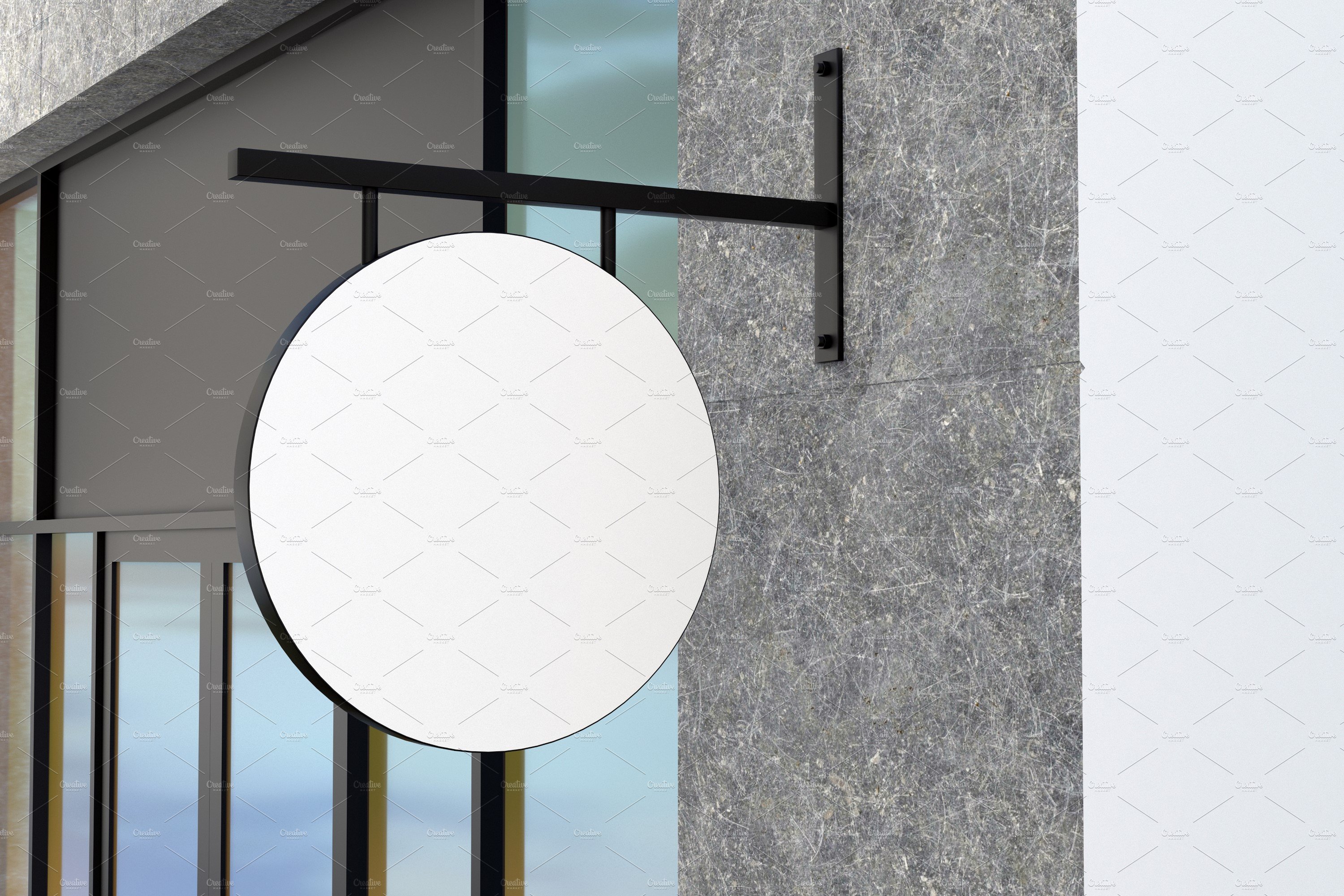 Rounded Wall Mount Sign mockup preview image.