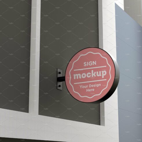 Rounded Wall Mount Sign mockup cover image.