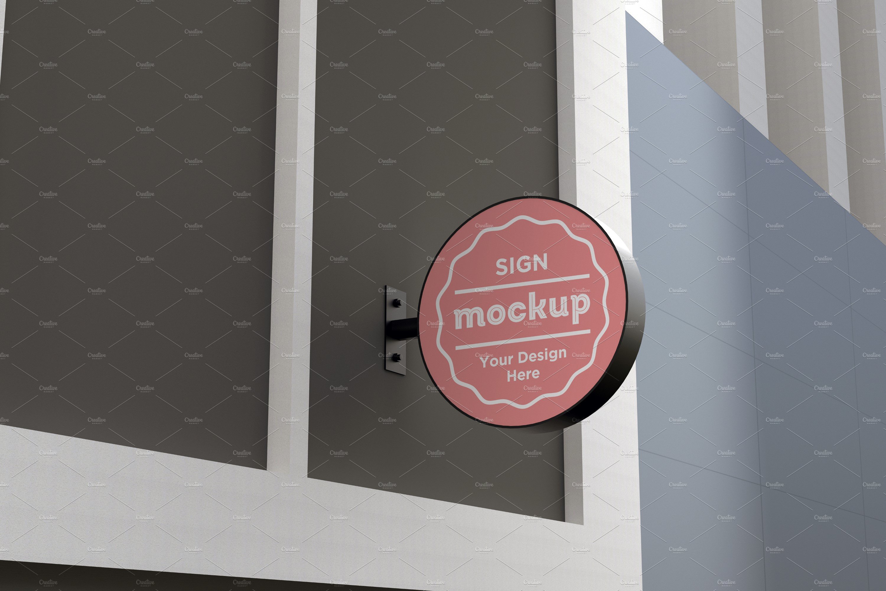 Rounded Wall Mount Sign mockup cover image.