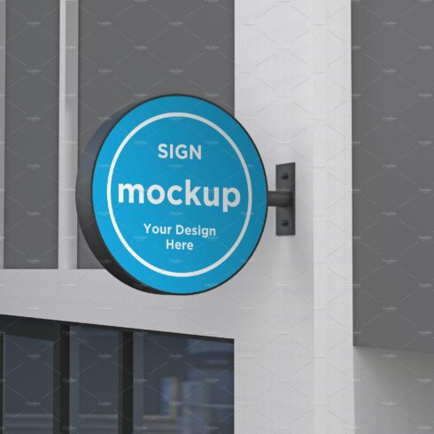 Rounded Wall Mount Sign mockup cover image.