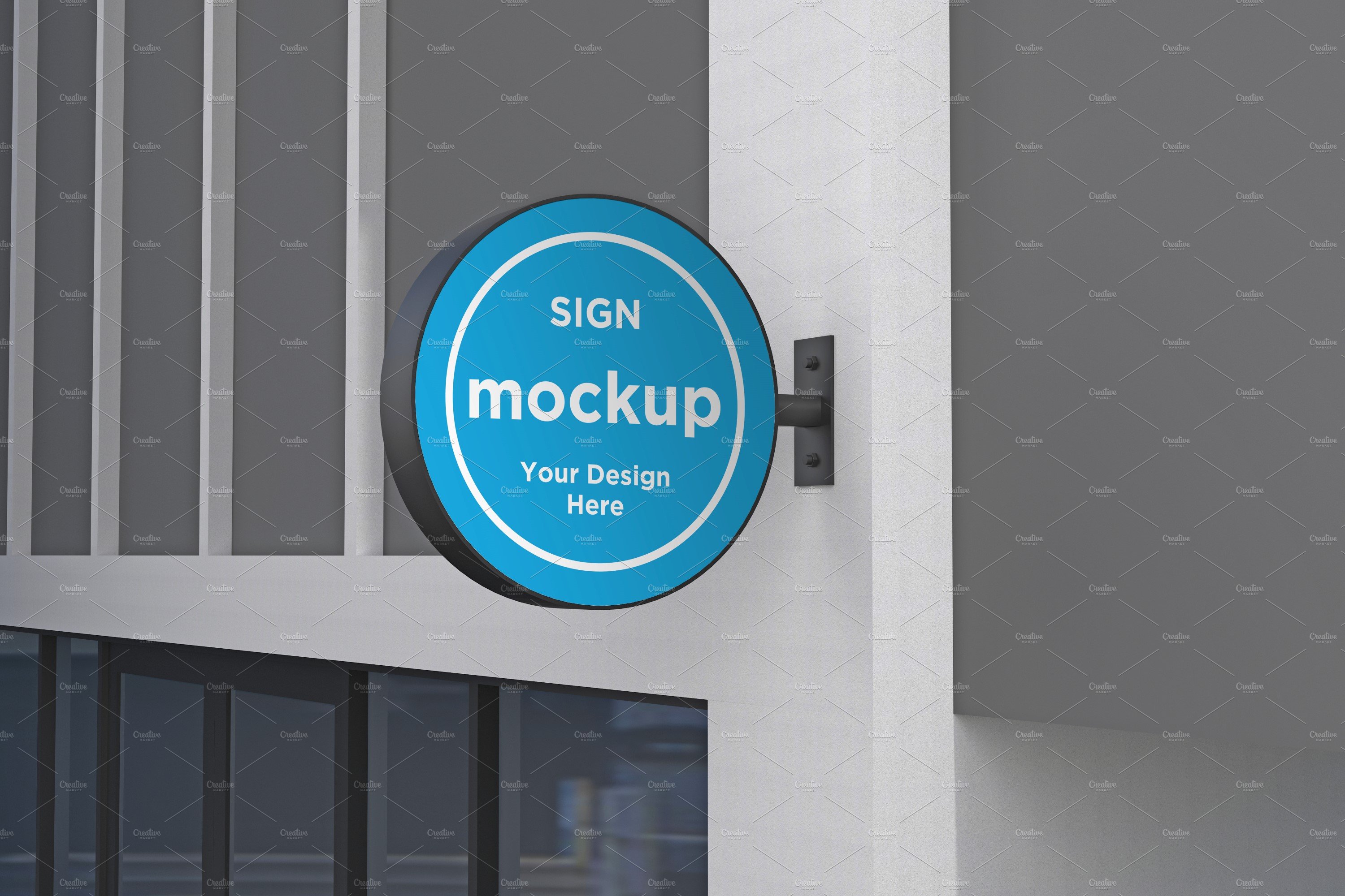 Rounded Wall Mount Sign mockup cover image.