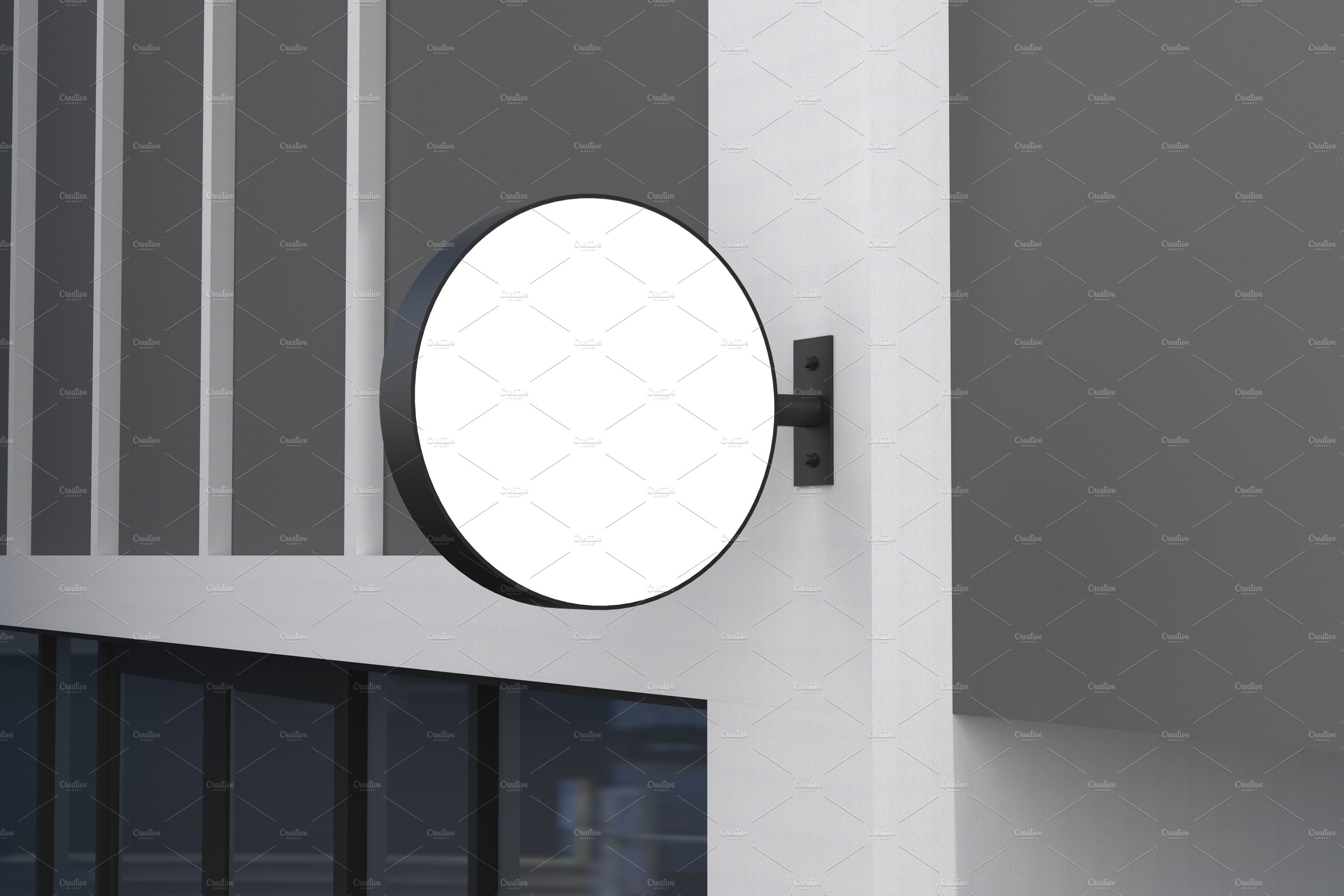 Rounded Wall Mount Sign mockup preview image.