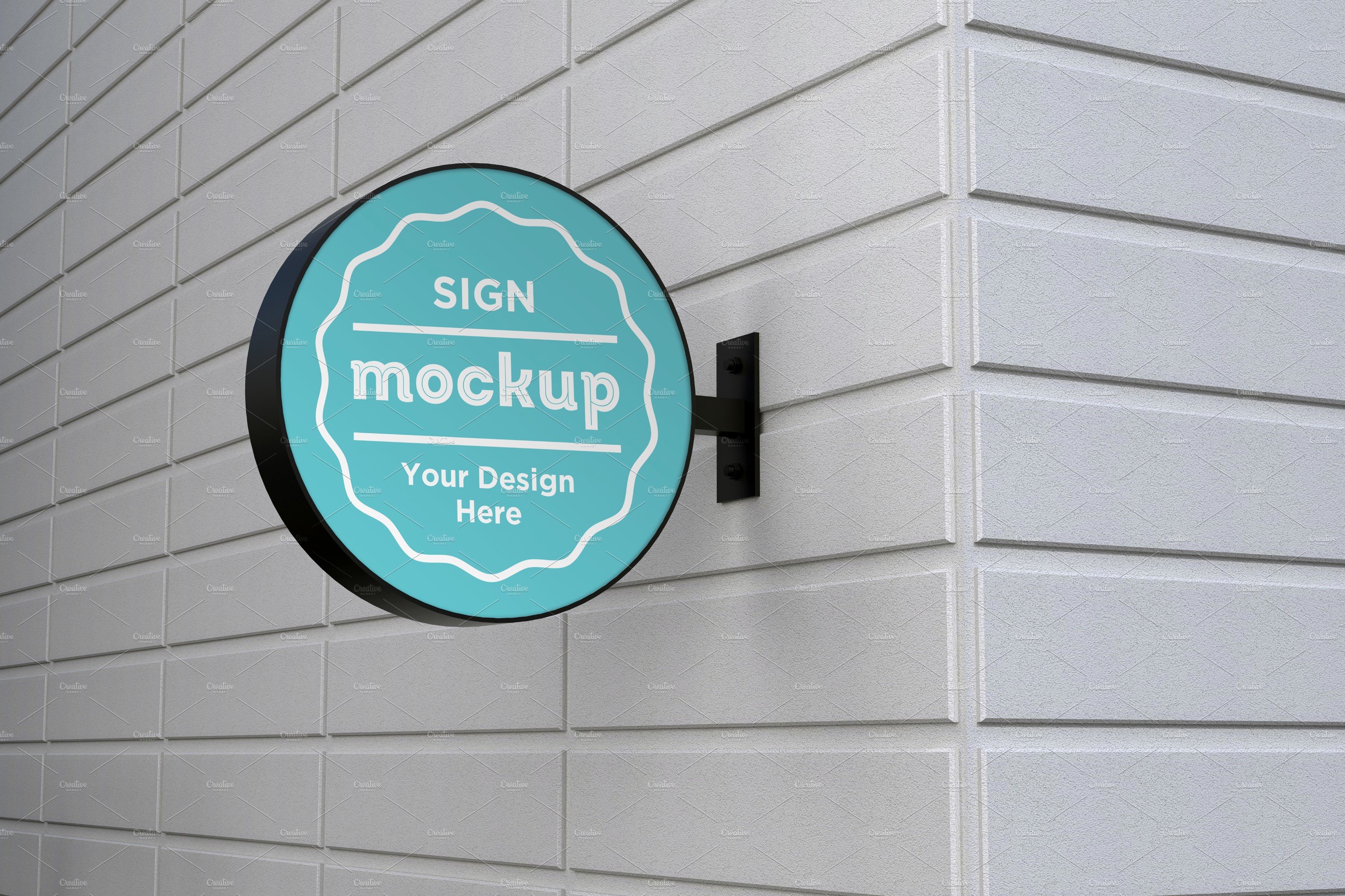 Rounded wall mount sign mockup cover image.