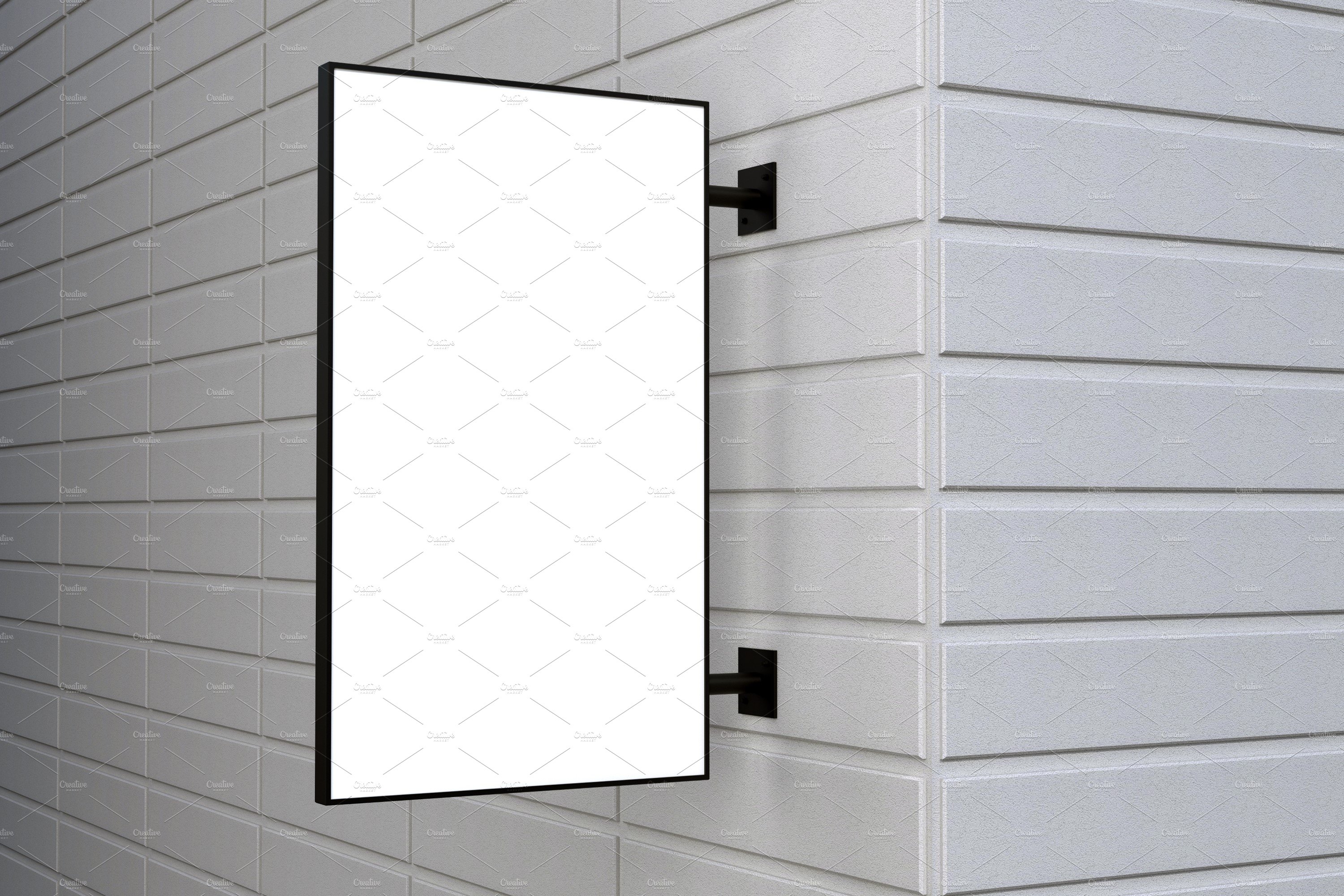 Rectangle wall mount sign mockup preview image.