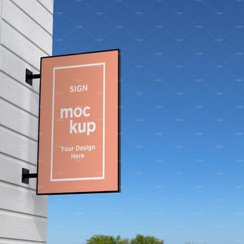 Rectangular wall mount sign mockup cover image.