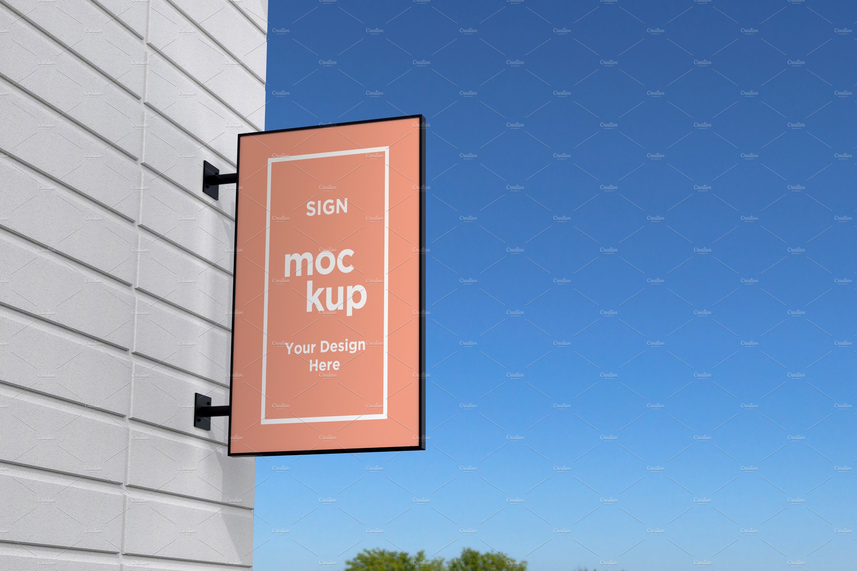 Rectangular wall mount sign mockup cover image.